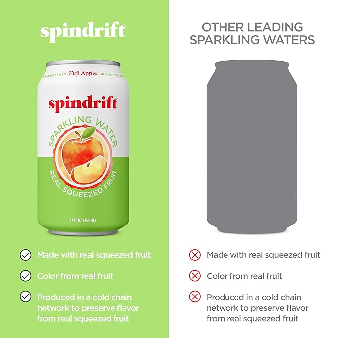 Spindrift Fuji Apple Can 12 Ounce (Pack of 24)