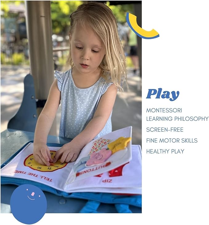 My Quiet Book - Busy Board for Toddlers 2-4, Sensory Toys with 10 Montessori Activities, Girl Toys, Books & Birthday Gifts