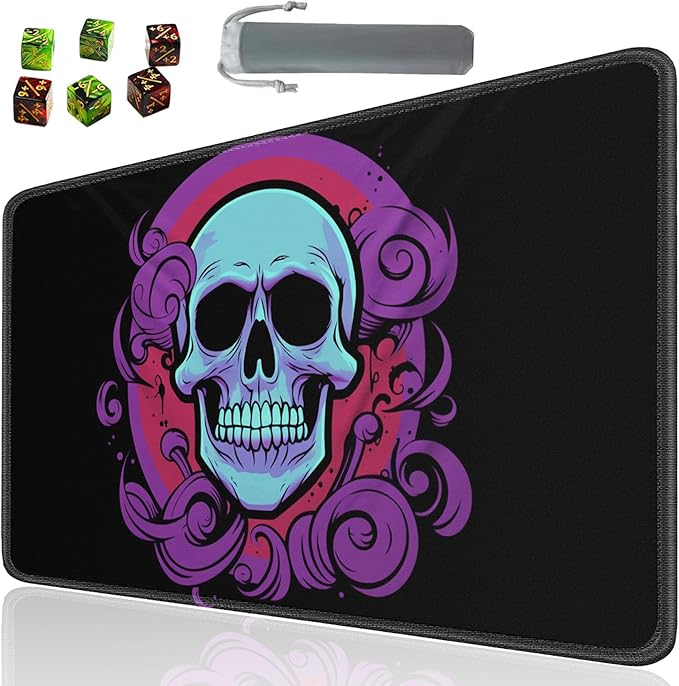 Board Game for TCG Playmat Table Mats Games Size 60X35 cm Mousepad Compatible for MTG RPG CCG Trading Card Game Play mats with 6 Dice (Playmat 130)