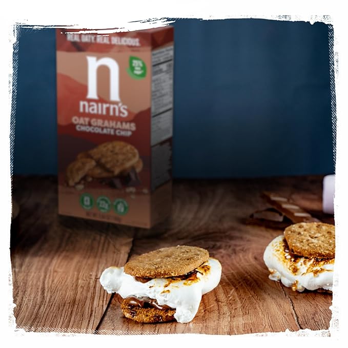 Nairn's Gluten-Free Chocolate Chip Oat Grahams - Healthy, Tasty and Safe for Celiacs. Perfect On-the Go Snack. High Fiber, No Artificial Colors, Flavors, or Preservatives, 5.64oz, Pack of 6