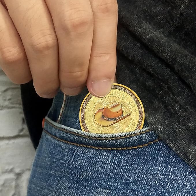 Memento Mori Coin Momento Mori Coin Skull Coin Stoic Gifts Memento Mori Calendar Living Memento Mori Amor Fati Coin (Cowboy Skeleton)