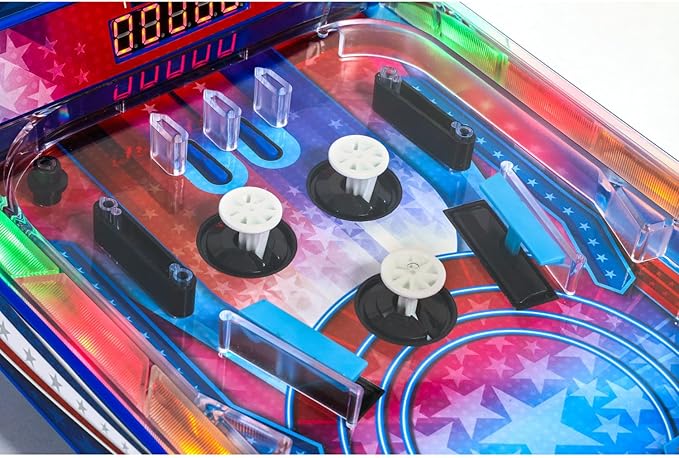 Retro Arcade Electronic: Pinball - Tabletop Game, Vibrating Bumpers, LED Lights, Sound Effects, 1 Player, Ages 6+