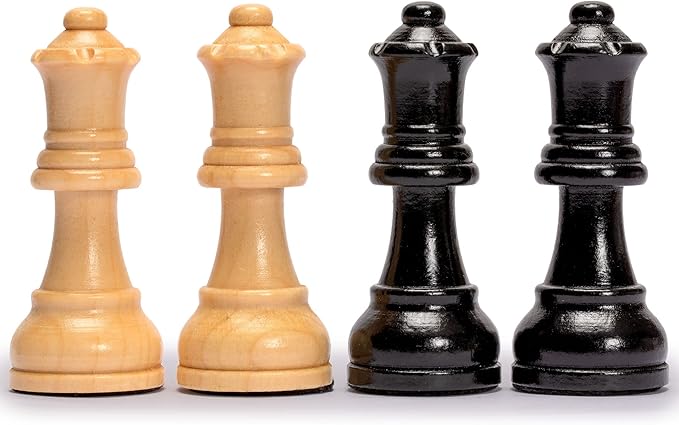 Husaria Staunton Tournament No. 5 Chessmen with 2 Extra Queens and Wooden Box, 3.6-inch Kings