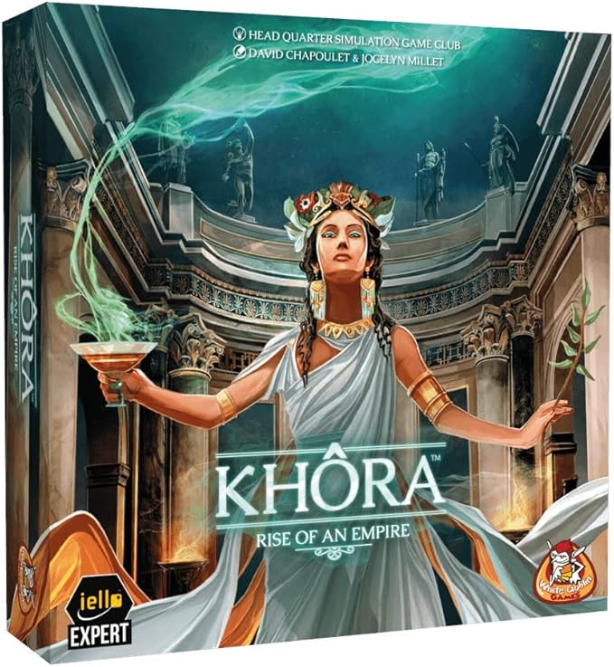 Iello: Khora, Rise of an Empire, Race to Development Game, Develop your City Faster and Better than Your Opponents, 2 to 4 Players, 75 Minute Play Time, For Ages 14 and up
