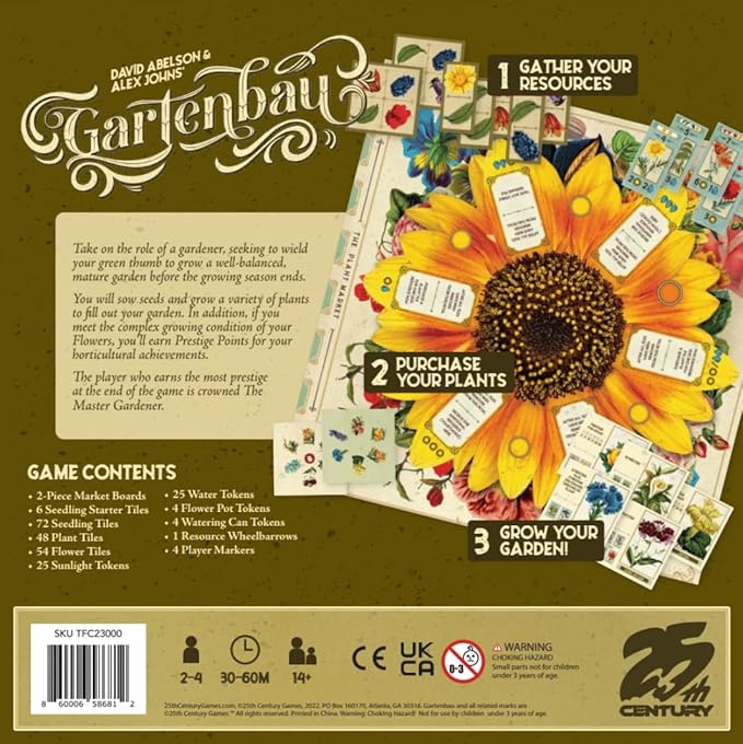 Gartenbau , Strategy Board Game Gardening in The 19th Century, Historical Art , Mensa Select Winner 25th Century Games