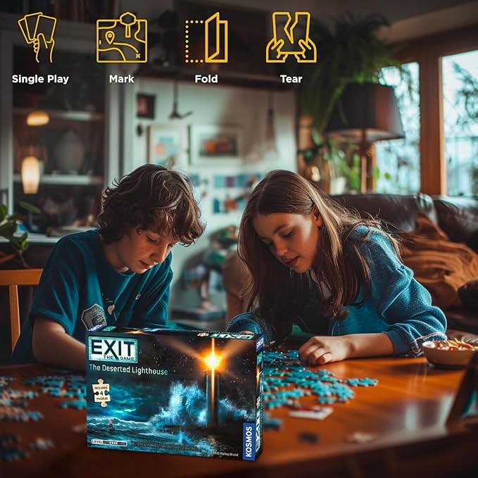 EXIT: The Deserted Lighthouse (With Jigsaw Puzzle) | Exit: The Game - A Kosmos Game | Family-Friendly, Jigsaw Puzzle-Based at-Home Escape Room Experience for 1 to 4 Players, Ages 12+