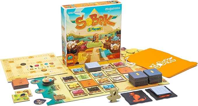 Sobek 2 Players Board Game - Navigate the Bountiful Markets and Outwit Your Opponent! Strategy Game for Kids and Adults, Ages 10+, 2 Players, 20 Minute Playtime, Made by Pandasaurus Games