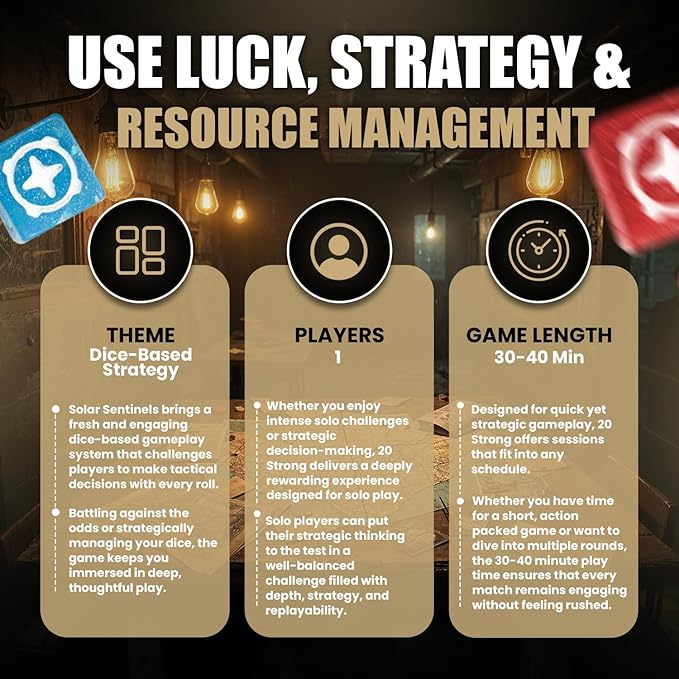 Chip Theory Games 20 Strong Solar Sentinels Base Strategy Game 1 Player Solo Game for Adults, Teens Ages 14+