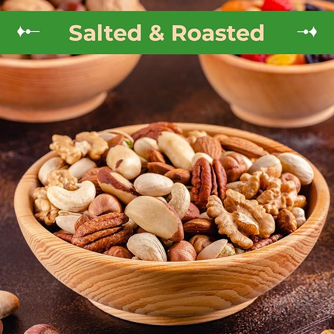 Sincerely Nuts Roasted & Salted Mixed Nuts | Almonds, Cashews, Pecans, Brazil Nuts and Hazelnuts | Healthy Snack - Nutrient Rich Alternative Treat | Vegan, Kosher & Gluten-Free | 3 lb bag