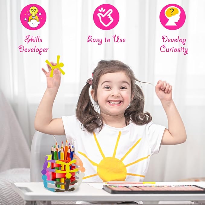 MAGMEN Upgraded Strenght Magnetic Travel Toys, Stretchy Magnetic Fun (Ages 3+) Pack of 10 Opaque