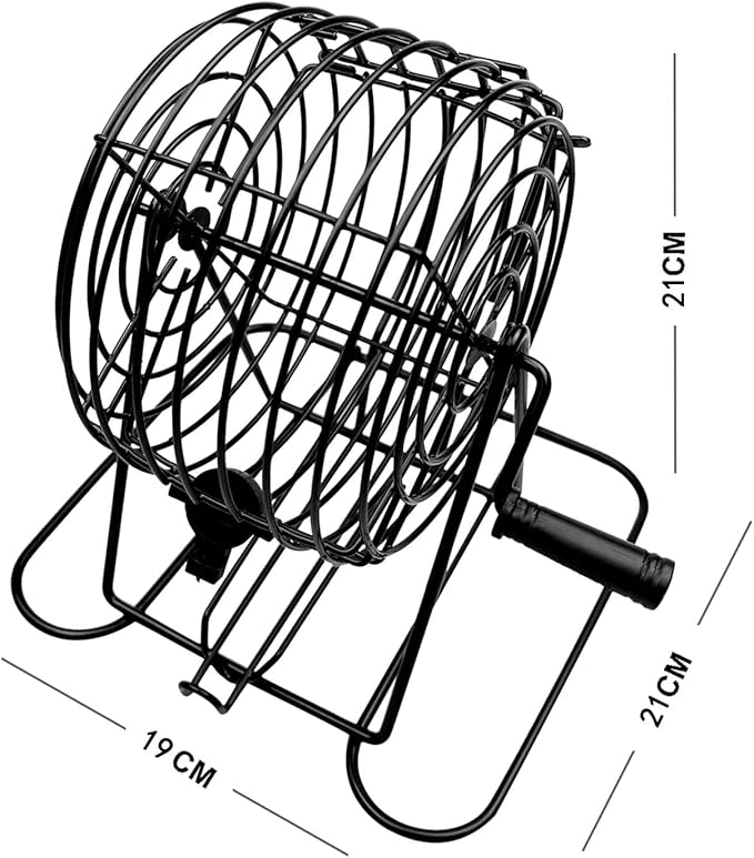 Yuanhe Deluxe Bingo Game Set-Includes Metal Cage,500 Colorful Bingo Chips,100 Bingo Cards,75 Colored Balls,Plastic Masterboard,Great for Large Groups,Parties …