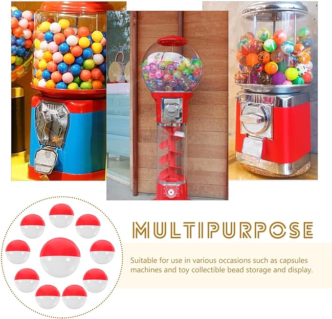 SAFIGLE 50 Pcs Refillable Candy Storage Capsules - Multi-Purpose Twisted Balls for Gifts and Party Favors Plastic Capsules Round Capsules Ball Empty Twisting Balls Gumball Machines