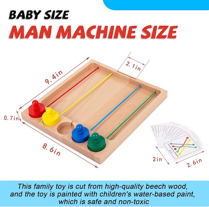 Wooden Color Sorting Game for 3 4 5 Year Olds-Occupational Therapy Toys for Kids,Brain Teasers Toys Logic Game,Develop Cognitive Skills and Fine Motor Abilities for Boys and Girls