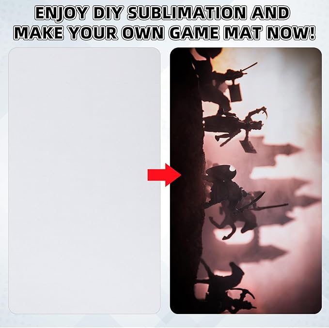 Yexiya 4 Pcs Card Game Mats 14 x 24 Inch Playmat Sublimation Blanks Playmat Smooth Card Playing Mat for Board Games,and Collectible Playing(White)