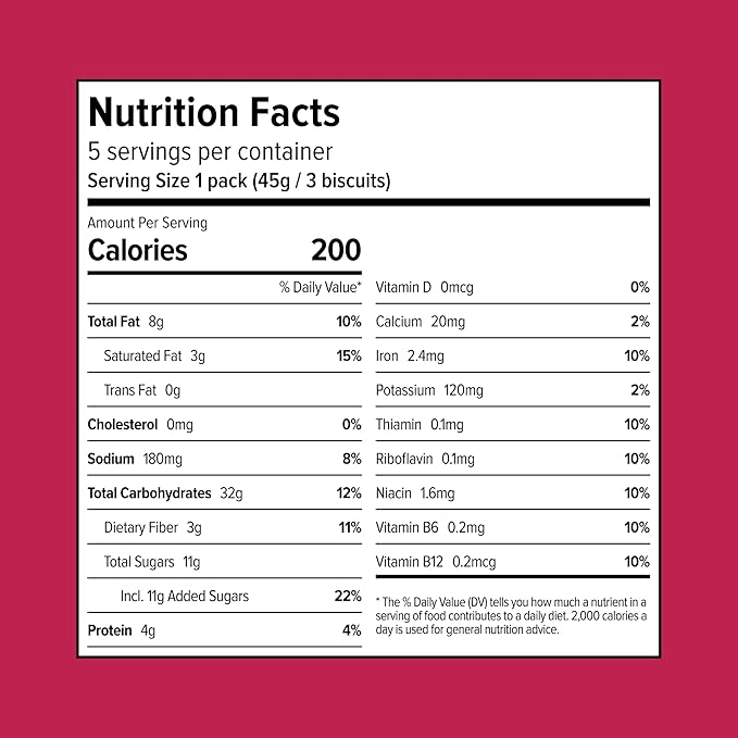 Sweet Loren's Vegan Breakfast Biscuits | Cinnamon Sugar | 4g Protein, 19g Whole Grains | Plant Based, Gluten Free, Dairy Free, Nut Free Snacks | 6 Pack (30 Total Biscuits, 1.6 ounce each)