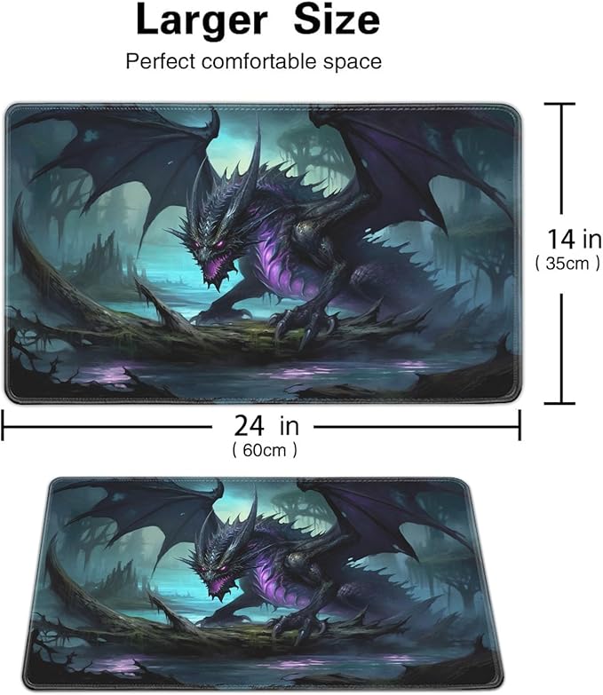 Board Game for TCG Playmat Table Mats Games Size 60X35 cm Mousepad Compatible for MTG RPG CCG Trading Card Game Play mats with 6 Dice (Playmat 128)