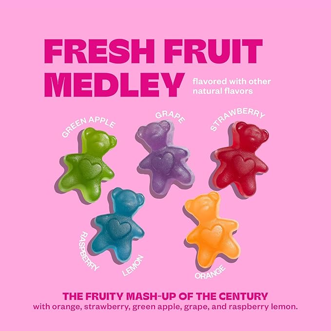 Tandy Belly Bears Fiber & Probiotic Gummies I Daily Digestive Health Gummies for Gut Health with Fresh Fruit Medley Flavor I Gluten-Free Gummy Bears I Fast-Acting Dietary Supplement Gummy I 6-Pack