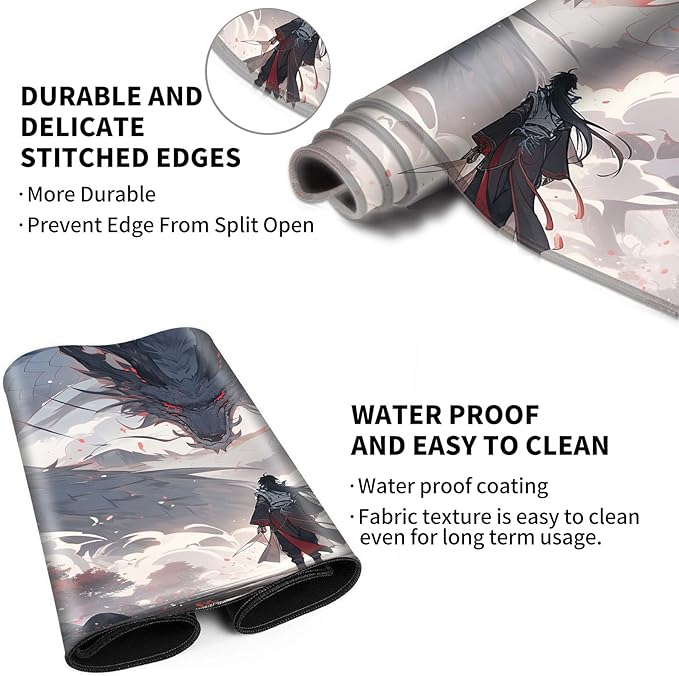 Card Playmat 70 x 40 cm Game Mats Tabletop Magic for MTG/TCG Cards, Trading Card Game Playing Stitched Commander Deck Gaming Desk Duel Mat Card Gameplay Mats, Mythical Dragon