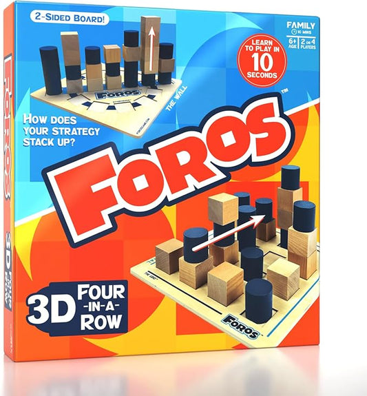 Foros 3D Board Game | Strategy Board Games with Unique 3D Gameplay | Family Games for Kids and Adults | Fast-Paced, Easy to Learn & Fun to Play | Beautiful Wooden Design for Game Night & Parties