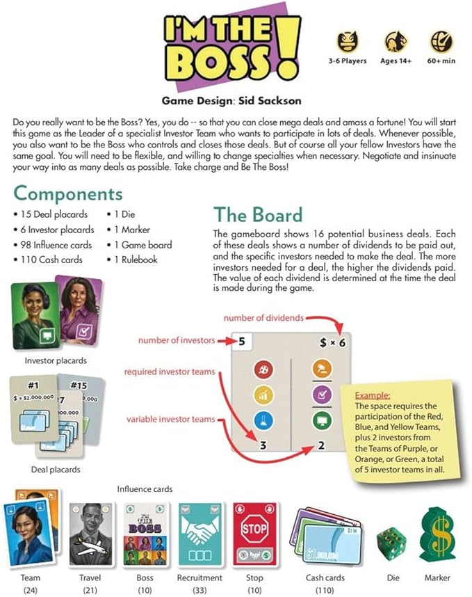 Face 2 Face Eagle-Gryphon Games I'm The Boss Bargaining Board Game