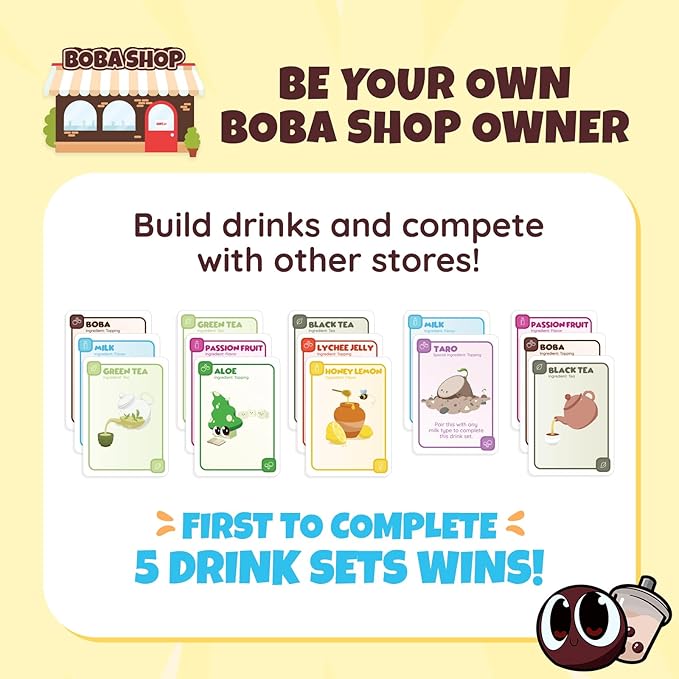 Sabobatage: The Boba Card Game | Easy Family-Friendly Party Game | Card Games for Adults, Teens & Kids | 2-5 Players (Base Game 3rd Edition)