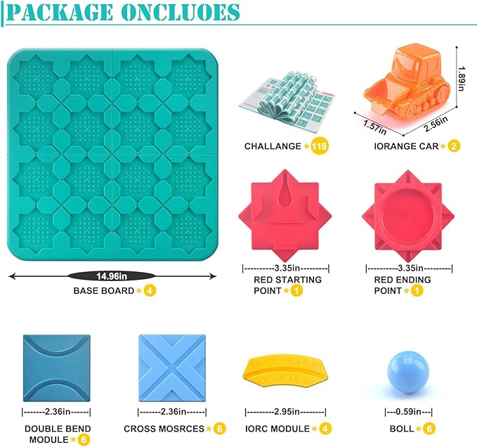 Kids Toys STEM Board Games - Logic Road Builder Brain Teasers Puzzles for 3 4 5 6 Year Old Boys Girls,Educational Montessori Birthday Gifts for Ages 4-8 Preschool Classroom Learning (30 PCS)