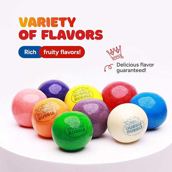 Global Gumball Gumballs for Vending Machine - 0.91 Inch (23mm) Large Dubble Bubble Original Gum Balls for Vending Machine Refill - Kids Chewing Gum - 1.7 LB Bulk Gumballs 110 ct - Bubble Gum Balls
