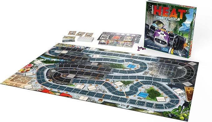 Heat: Tunnel Vision Board Game Expansion - New Tracks, Championship Season & Front Wing Module! Racing Strategy Game for Kids & Adults, Ages 10+, 1-7 Players, 60 Min Playtime, Made by Days of Wonder