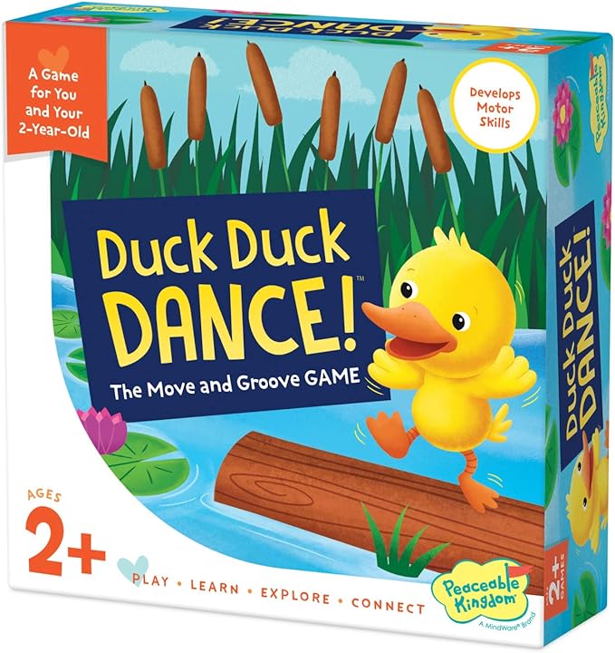 Peaceable Kingdom Games for Parents & Their 2-Year-olds: Duck Duck Dance - Toddler & Preschool Board Game of Moving Your Body & Following Directions