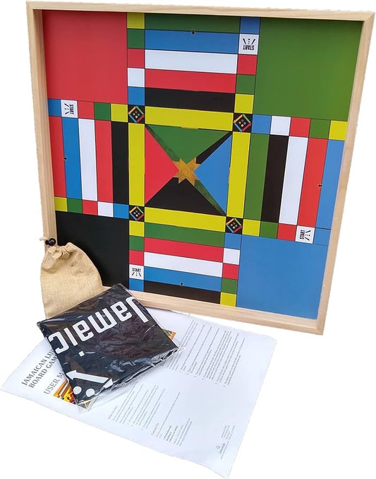 Jamaican Ludo Original Edition | 24in x 24in Board Game | Family Game Night Activity | Fun Easy Multi-Player Entertainment (4 Players, Ages 6+)