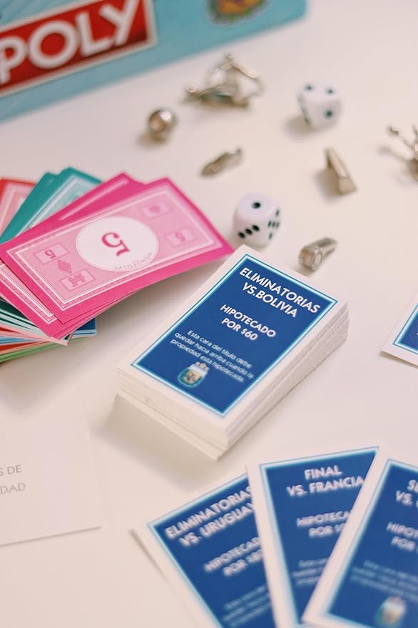 Monopoly Argentina Campeon Mundial Edition Board Game for Families and Kids Ages 8 and Up Spanish Version