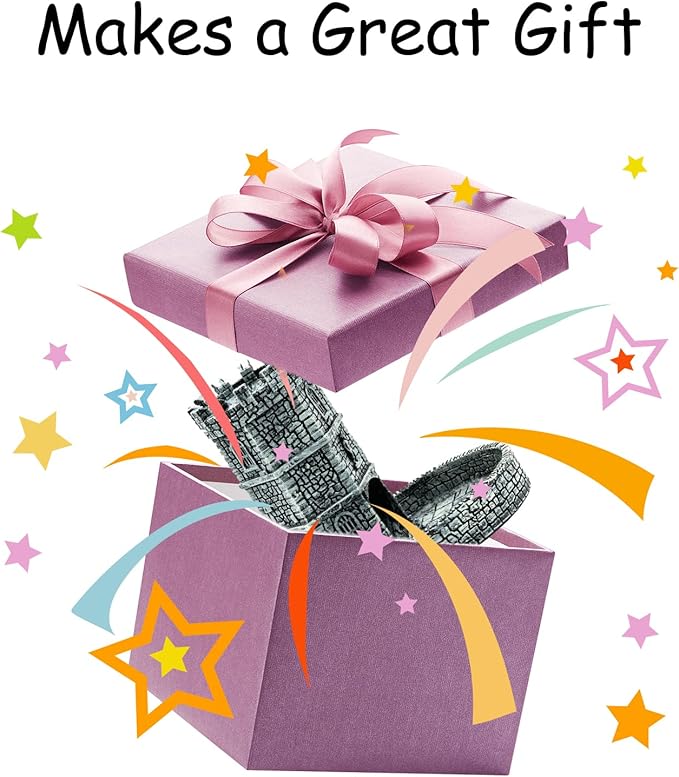 Castle Dice Tower with Tray, Wall Carving Dice Rolling Tray for Dungeons and Dragons | Easy Roller Perfect for Board Game, D&D and RPG, (Grey)