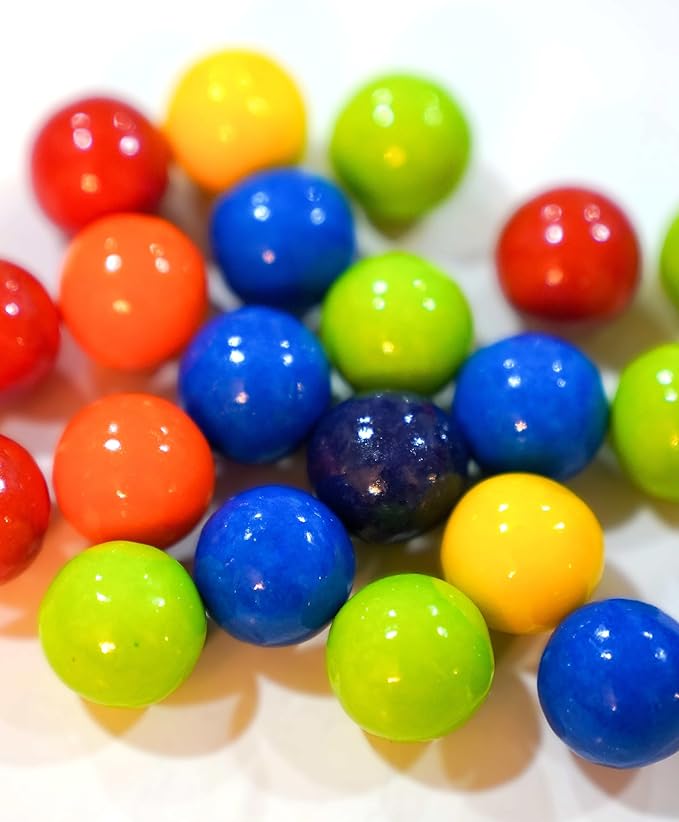 Assorted Rainbow Color Gumballs - 2 lbs of 1" Tutti Frutti Gumballs in Resealable Bag to Ensure Freshness. Perfect for Color Themed Parties or Candy Buffets