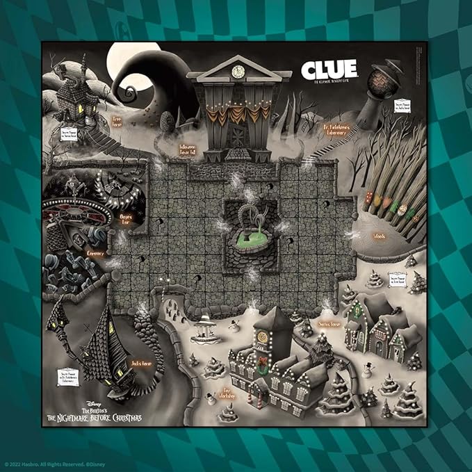 CLUE: Disney The Nightmare Before Christmas | Collectible Clue Game Based on Disney Classic Film | Officially-Licensed Game with Familiar Locations and Iconic Characters