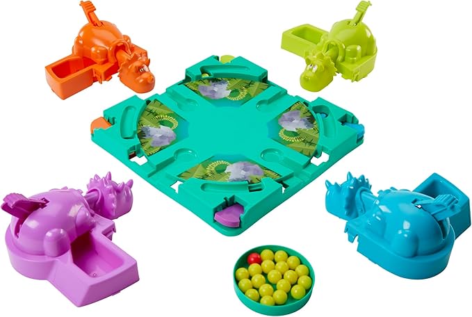 Hasbro Gaming Hungry Hungry Hippos Dino Edition Board Game, Pre-School Game for Ages 4 and Up; for 2 to 4 Players (Amazon Exclusive)