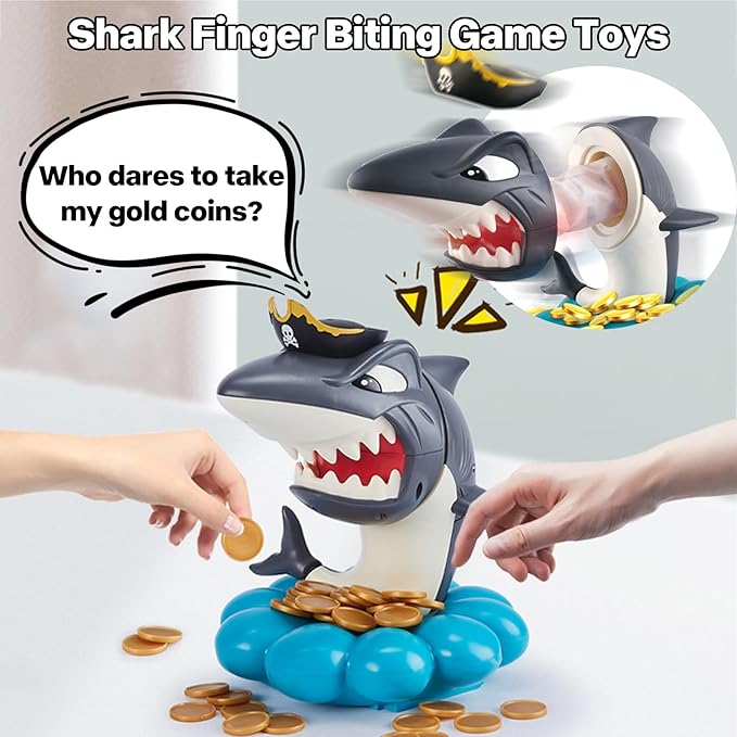 Shark Finger Biting Game Toy,Pop Up Pirate Game Stress Relief Toys,Prank Family Board Games for Kids Ages 4 and Up Birthday for Kids Boy Girl