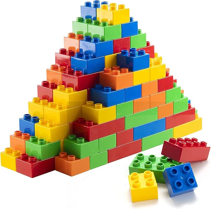 PREXTEX 150-Piece Building Blocks Set for Kids - 5-Color Building Bricks for Toddler Development, Creativity, and Motor Skills - Toys for Boys and Girls - Compatible with Major Brands