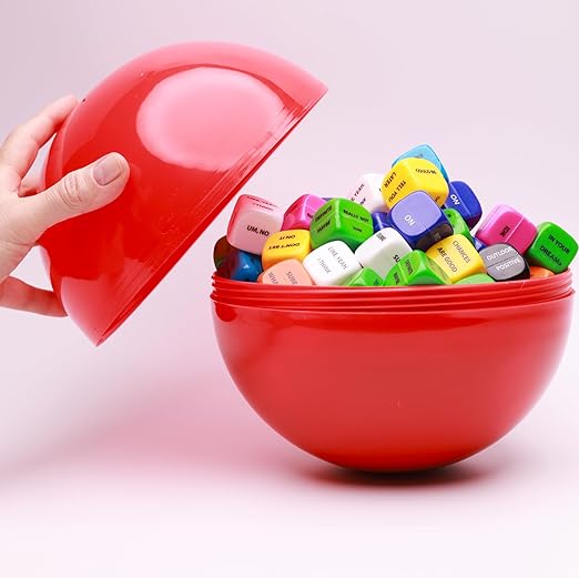 Big Claw Machine Capsules Red Plastic Sphere Large Party Favor Containers Round 5 pcs 7.9 inch Jumbo Plastic Christmas Ornaments Extra Large Candy Gift Box Empty Craft Party Supplies Vending Capsules