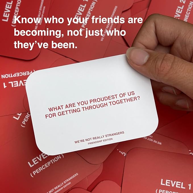 WE'RE NOT REALLY STRANGERS Friendship Edition Card Game - 150 Conversation Cards for Adults, Teens, & Friends - for a Fun and Memorable Game Night, Ages 15+, 2-6 Players
