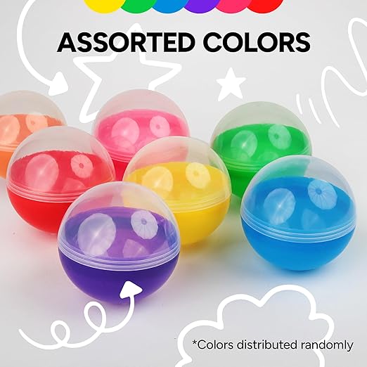 Capsule Vending Machine Translucent Round Capsules Empty 14 pcs 4.7 inch - Gumball Machine Capsules Easter Basket Stuffers Birthday Gifts - Pinata Stuffers DIY Craft Supplies Claw Machine Refills