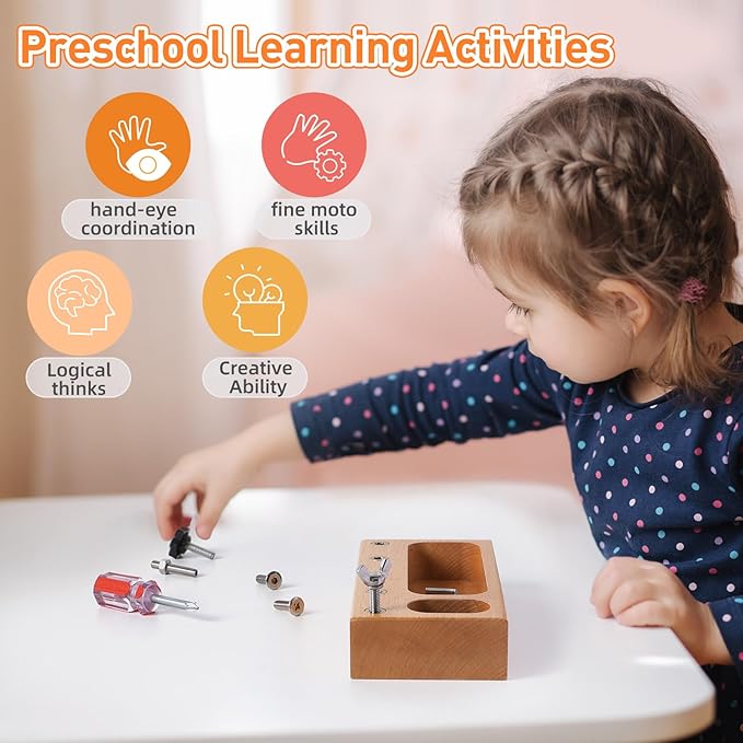Kids Screwdriver Toy Set, Busy Board Sensory Toys for Toddlers, Kids Tools Set Preschool Learning Activities, Fine Motor Skills Toys for 3 4 5 Year Old, Sensory Toys for Kids with Autism