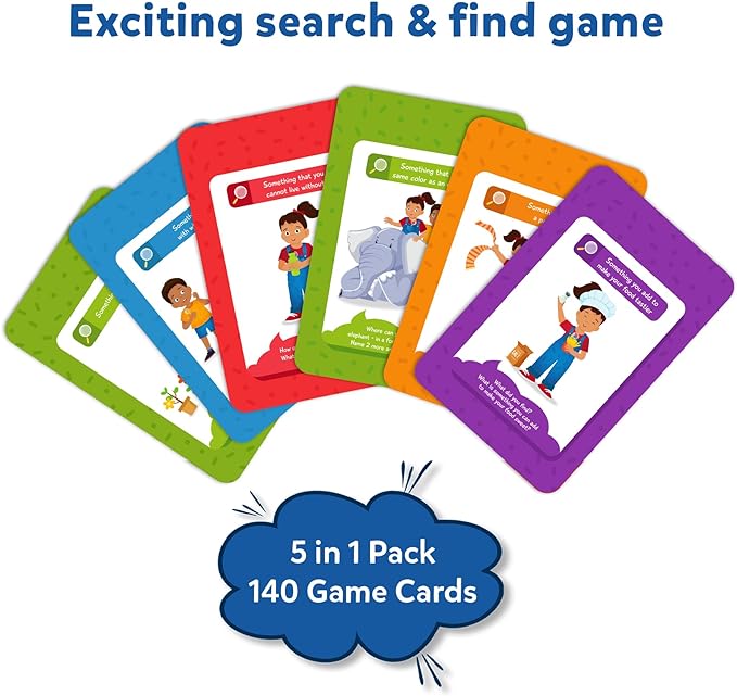 Skillmatics Scavenger Hunt Card Game - Found It 5 in 1 Megapack, Fun Family Game, 140 Cards, Search and Find, Learning & Travel Toy, Gifts for Kids, Boys, Girls, Ages 4, 5, 6, 7