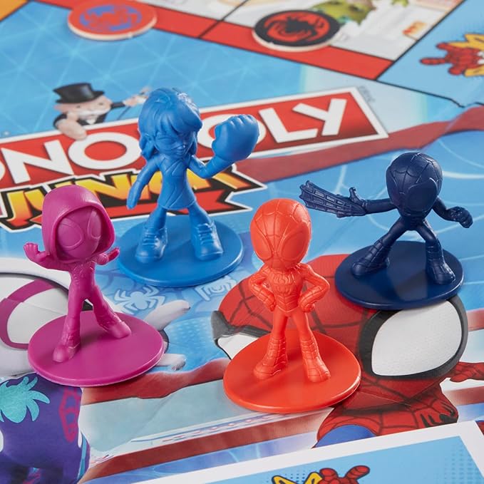 Monopoly Junior: Marvel Spidey and His Amazing Friends Edition Board Game for Kids Ages 5+, with Artwork from The Animated Series, Kids Board Games (Amazon Exclusive)