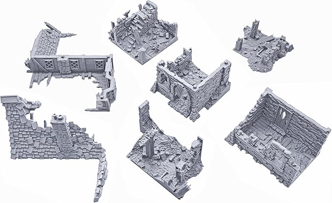 EnderToys Ruined Winterdale Tavern by Printable Scenery, 3D Printed Tabletop RPG Scenery and Wargame Terrain 28mm Miniatures
