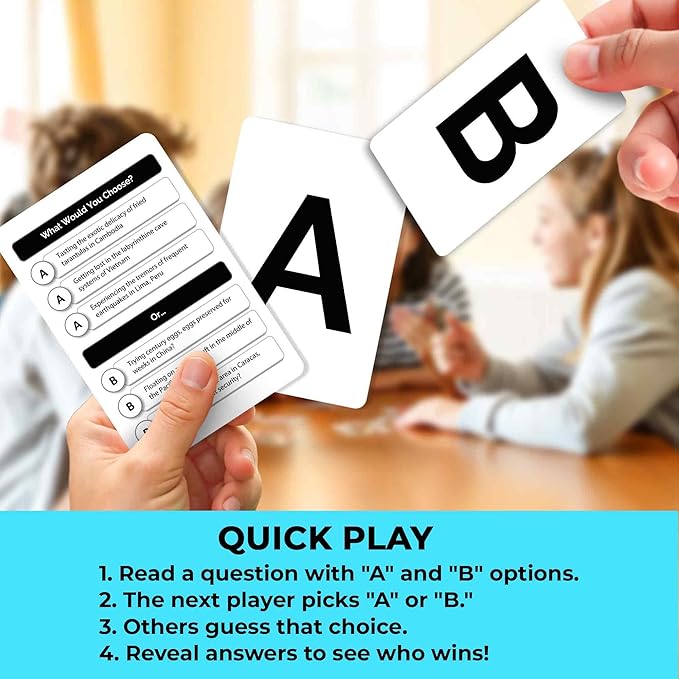 QUOKKA Board Game for 8-12 Year Olds - Geography Edition - Family Card Game for Kids Ages 5-8 - What Would You Choose | Pick Your Answer | Get to Know You - Fun Game Night for Boys & Girls