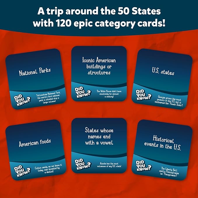 Skillmatics Rapid Rumble - A Trip Around The 50 States, Fast-Paced Board Game for Kids, Teens & Adults, Fun for Family Game Night & Educational Toy, Quick-Thinking, Gifts for Kids Ages 8, 9, 10 & Up