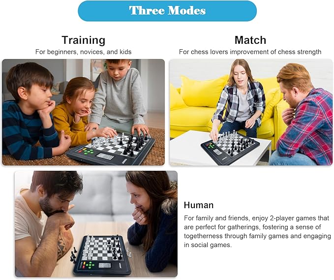 Electronic Chess Games with Piece Position Display L6 Computer Chess Set, Computer Chess Board with LED Light Electronic Chess Set for Beginners and Chess Lovers Chess Set Board Game