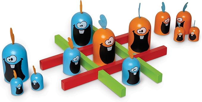 Gobblet Gobblers (Wood), Tic Tac Toe Strategy Board Game, Award Winning Kids and Family Friendly Educational Board Game, 2 Players, Ages 5+, by Blue Orange Games- The Original Game!