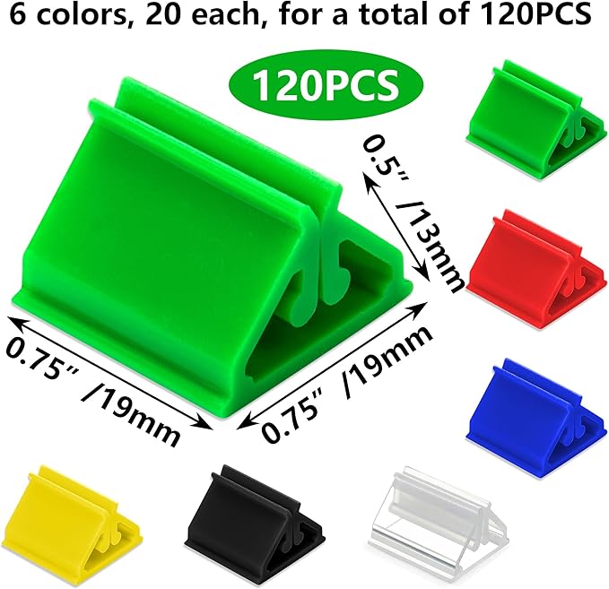 120 PCS Plastic Game Card Stands Colorful Blank Board Markers Holder for Price Tags Menus Labels Party Favor Supplies 6 Colors