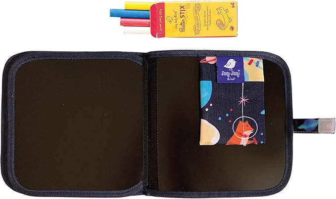 Jaq Jaq Bird Erasable Doodle Pad for Kids,Reusable Mess-Free Coloring and Toddlers Learning Toys-Chalkboard and Drawing Books-Includes 4 ButterSitx Chalks-SPA